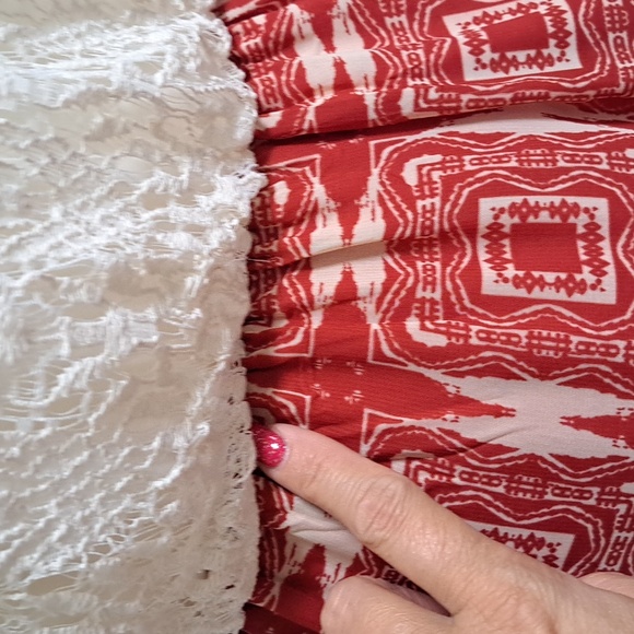 City Triangles Lace Tie Front Sleeveless Boho Maxi Dress. Size Medium - Picture 8 of 11